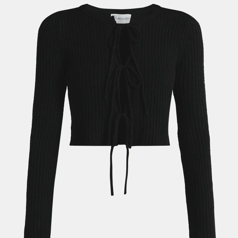 No Boundaries Bow-Tie Ribbed Cardigan